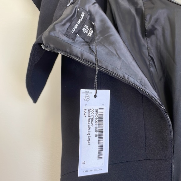 Karen Millen Tailored Off The Shoulder Wide Leg Jumpsuit - Picture 9 of 14